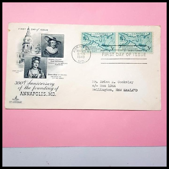 

GRATIS ONGKIR PRANGKO AMERIKA. FDC 300TH ANNIV. OF THE FOUNDING OF ANNAPOLIS, MD. !!!!!!