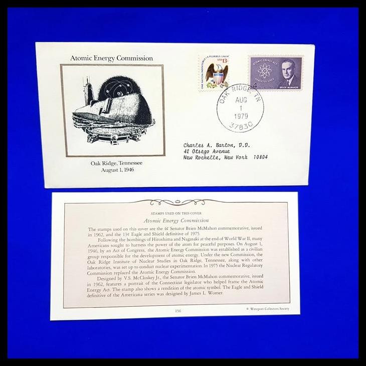 

DISKON PERANGKO/PRANGKO AMERIKA. FDC ATOMIC ENERGY COMMISSION. OAK RIDGE 1946 !!