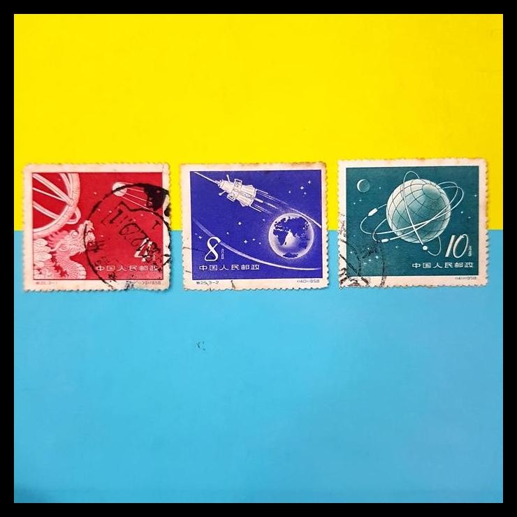 

TERBARU PRANGKO CHINA 1958 S25 RUSSIAN SPUTNIK COMMEMORATION. SET LENGKAP (3V) !!