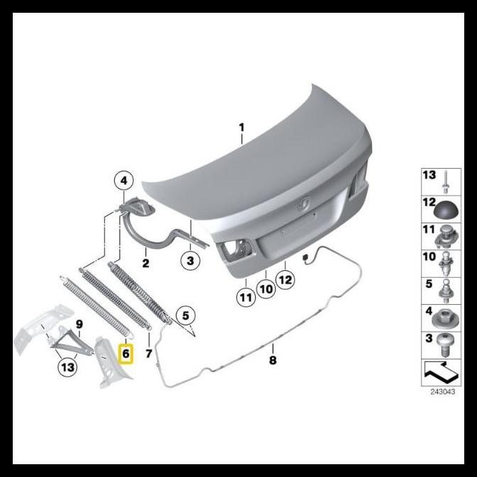 TERMURAH ORIGINAL BMW F10 TENSION SPRING PER PEGAS BAGASI - KIRI 