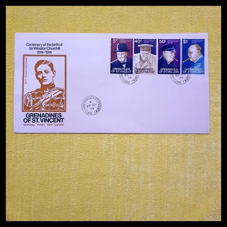

HOT DEAL FDC SIR WINSTON CHURCHILL CENTENARY DARI GRENADINES OF ST. VINCENT !!