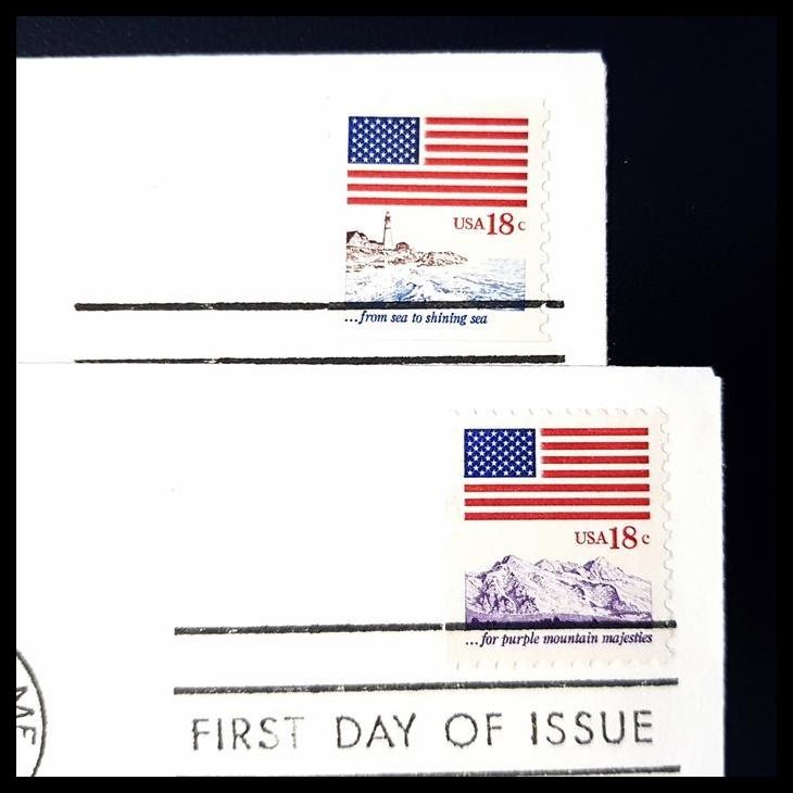 

GRATIS ONGKIR PRANGKO AMERIKA, BENDERA. 2 LBR FDC AMERICAN THE BEAUTIFUL FLAG STAMP