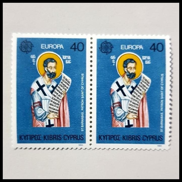 

DISKON PERANGKO/PRANGKO CYPRUS. ST BARNABAS, PATRON SAINT OF.CYPRUS. PAIR !!!!