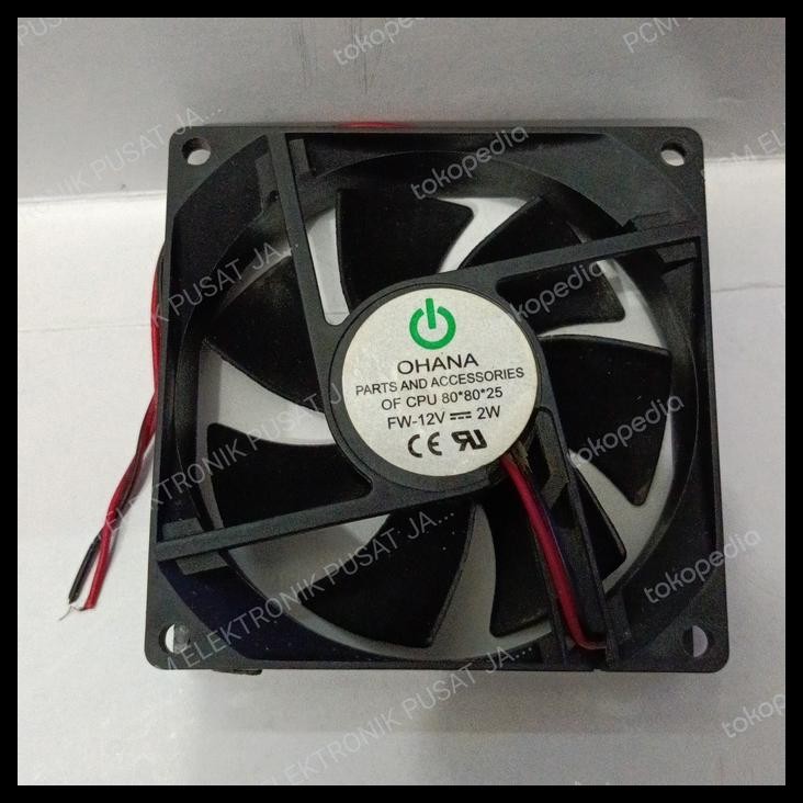 DISKON 2096 FAN KIPAS OHANA 12V 12VOLT 12 VOLT 2PIN 2 PIN 8CM 8 CM 8X8 2W 