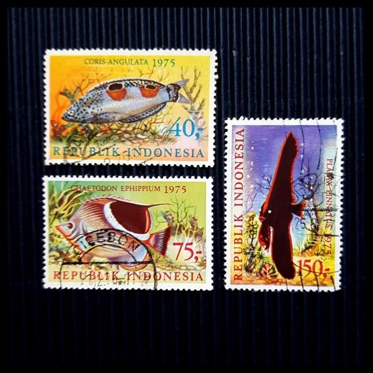 

HOT DEAL PERANGKO/PRANGKO INDONESIA. SERI IKAN LAUT 1975. SET (3V) KAT. 75K !!!