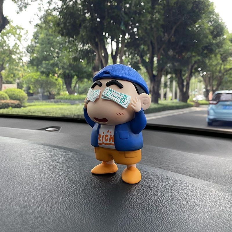 Boneka Mobil Crayon Shin-chan Rich Chibi Maruko-chan Anime Ornamen Desktop