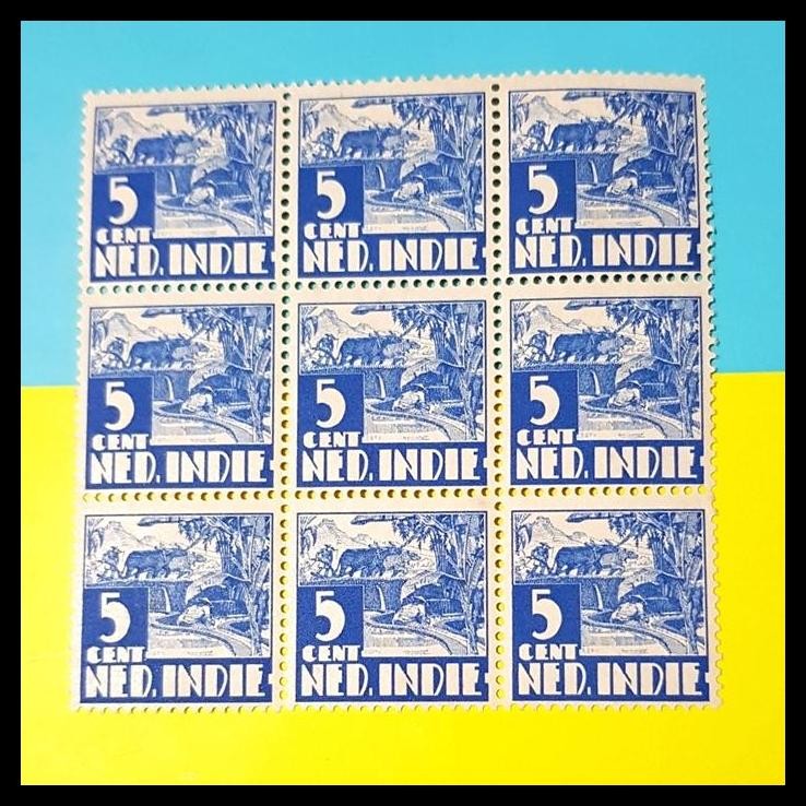 

BEST DEAL PRANGKO INDONESIA NED INDIE. 1934. N-27 SERI KERBAU, 5 CENT, BLOK 9 !!