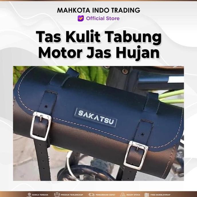 Terbaru Tabung Motor Just Ride / Tas Jas Hujan Motor Kulit / Tas Samping Retro