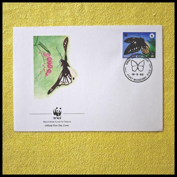 

TERMURAH PRANGKO WWF (WORLD WIDE FUND FOR NATURE) KUPU KUPU QUEEN ALEXANDRA'S BIRDWING. FDC DARI PAPUA NEW GUINEA !!!!!