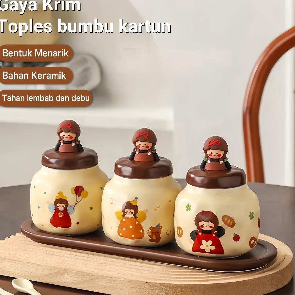 Tempat Bumbu Dapur Set Aesthetic Bumbu Dapur Estetik Bahan Keramik Wadah Bumbu Dapur Set Aesthetic T