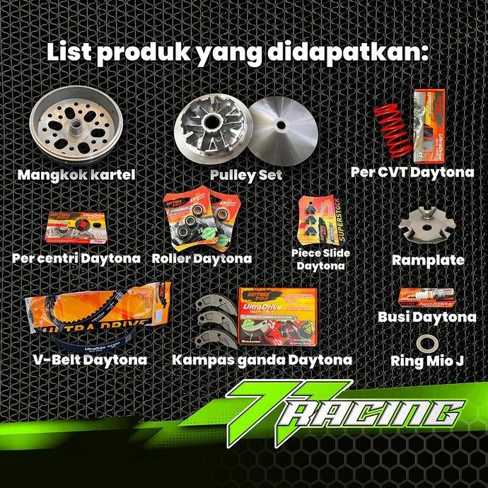 PAKET FULL UPGRADE CVT DAYTONA,  BEAT FI STATER KASAR-SCOOPY FI STATER KASAR, BEAT KARBU-SCOOPY KARB