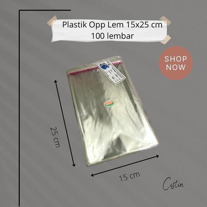

siap kirim] OPP LEM 15X25 100 LBR ( PLASTIK PEMBUNGKUS CAKE, ROTI DLL)