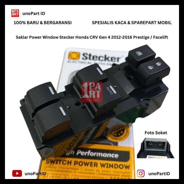 DISKON SAKLAR POWER WINDOW HONDA CRV GEN 4 PRESTIGE / FACELIFT 2012-2016 MERK STECKER PART NO 35750-