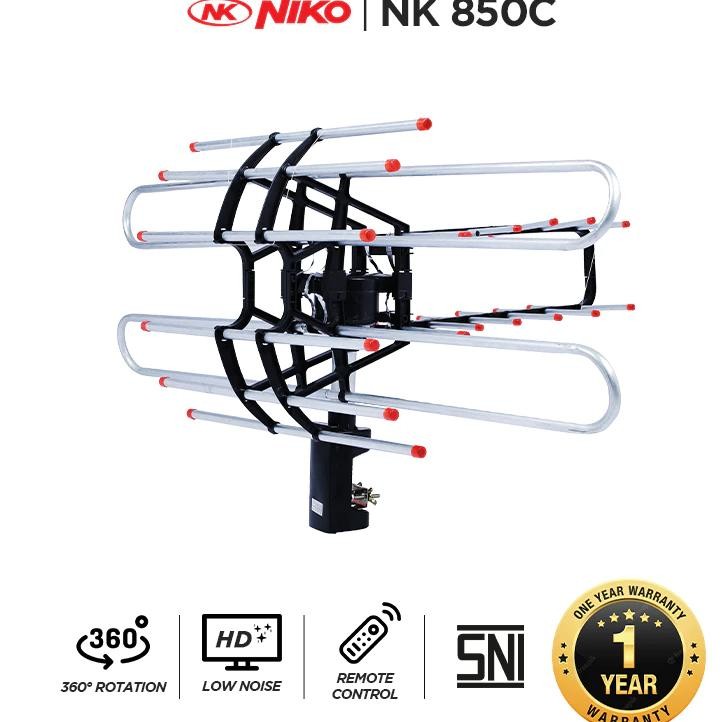 Niko NK850C Antena TV Tabung Digital Remote Indoor Outdoor Super Jernih BONUS Kabel Antena 10 Meter