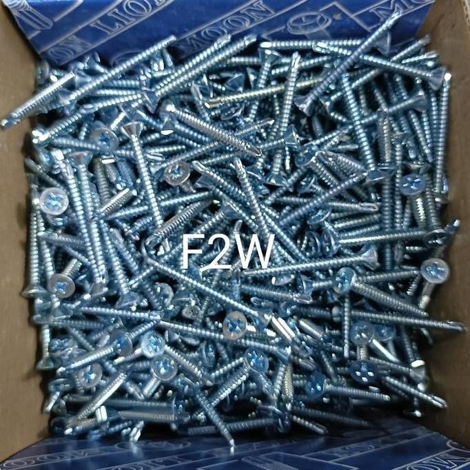 SEKRUP SDS FH (+) GREET 6x38 MOON LION SKRUP ROOFING GRC PUTIH KALSI GRC SDS #6X1.5" CARLSI SCREW 4C