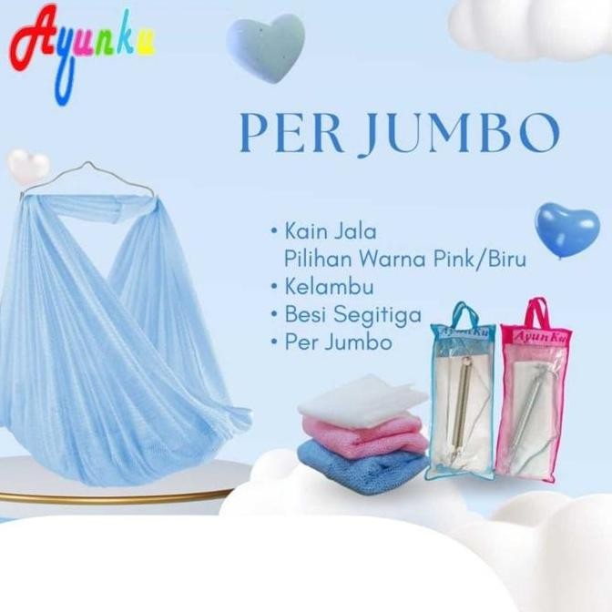 Terbaru Ayunan Bayi Set Per 1 Jumbo Ayunku - 1 Paket Perlengkapan Bayi Ayunan  Cable Kelambu