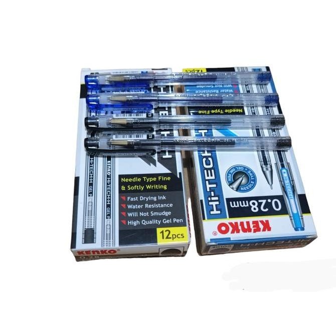 

Up ( 12 Pcs ) Pulpen Gel Pen Hi - Tech 0,28 Mm Hitam Kenko Tinta