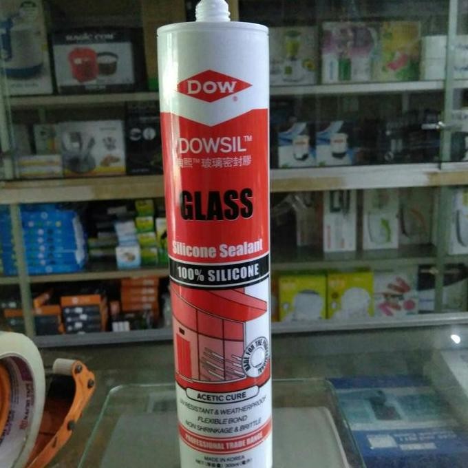 Dowsil Lem Kaca Sealant Acetic 300ml - Silicone Putih untuk Kaca & Akuarium