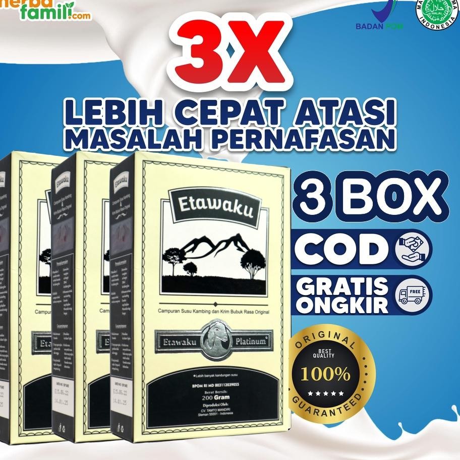 

Etawaku Platinum 3 Box Distributor Resmi Susu Sehat Untuk Tulang Dan Pernafasan