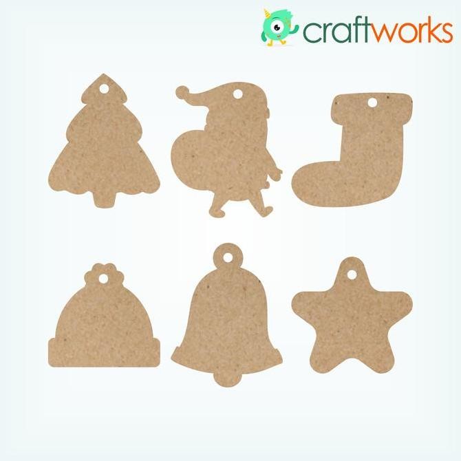 ] HANG TAG NATAL KRAFT BENTUK - TAG POLOS (TANPA TALI - ISI 12 PCS)