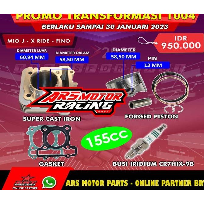 BLOK PISTON BRT 58.50MM JUPITER Z1 - MIO J - FINO - SOUL GT - 155 CC