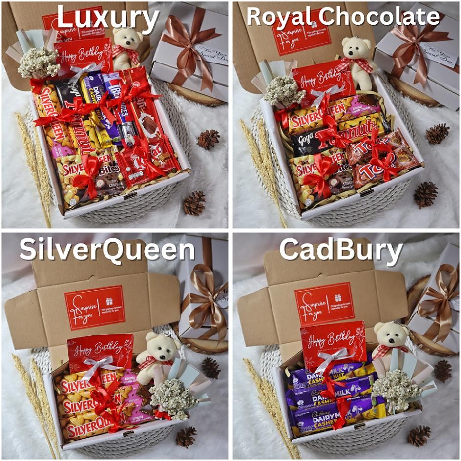 

Viral Hampers Coklat Premium | Kado Ulang Tahun | Hadiah Snack Cowok Cewek | Gift Ultah Pacar Wisuda Ve29