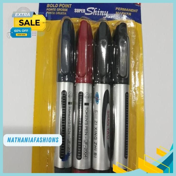 

TERMURAH 4PCS SPIDOL BOLD POINT PERMANET MARKER SUPER SHINY PEN BEST PRODUK