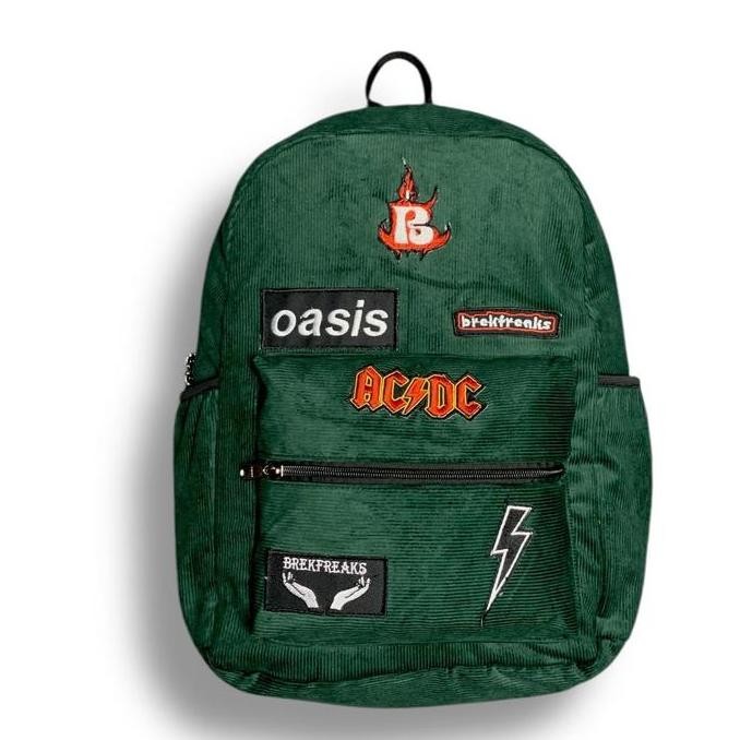 tas ransel full emblem corduroy backpack band premium aksesoris