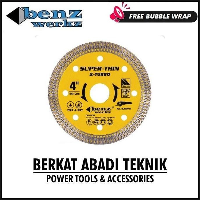 Benz Diamond Wheel X Turbo 4" Mata Potong Keramik Granit Batik Kuning
