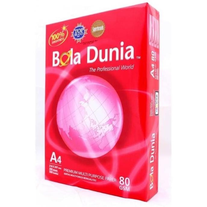 

Kertas Hvs A4 80Gr Bola Dunia - Kertas Print Fotokopi Putih Terang