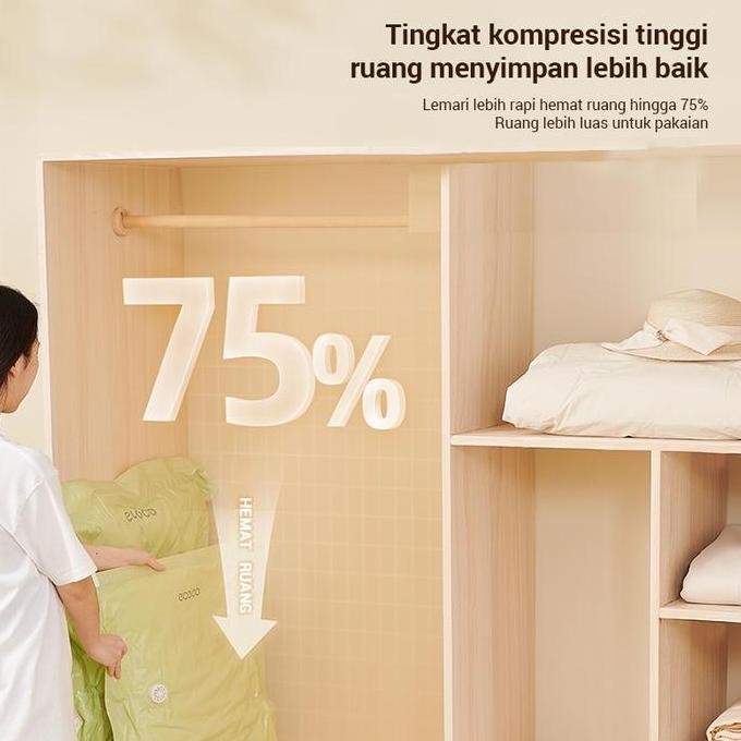 GBS ECOCO Vacuum Compression Bag - Tas Vacuum Serbaguna Praktis Untuk Traveling Kantung Vacuum Compr