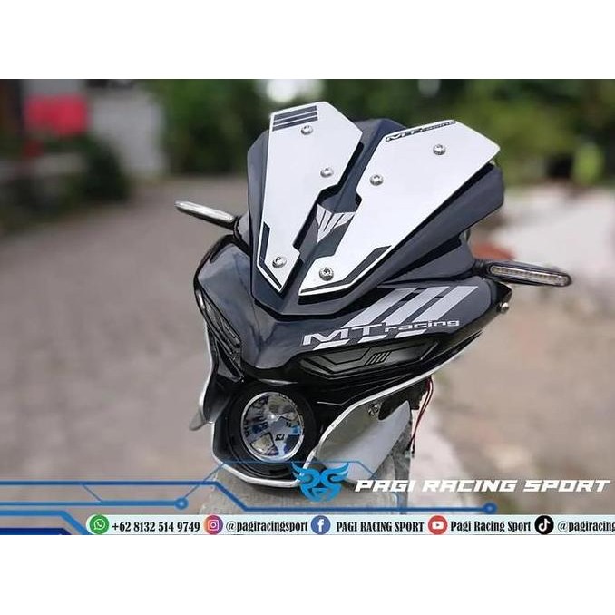 REPLIKA HEADLAMP MT25 CUSTOM black metalik mix silver