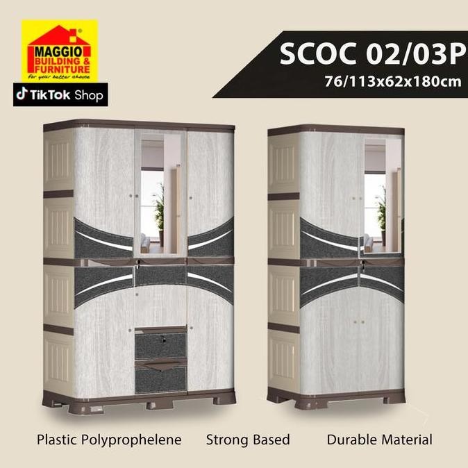LEMARI PAKAIAN PLASTIK - LEMARI PAKAIAN PLASTIK 3 PINTU - LEMARI PLASTIK 2 PINTU - SCOC - OLYMPLAST 