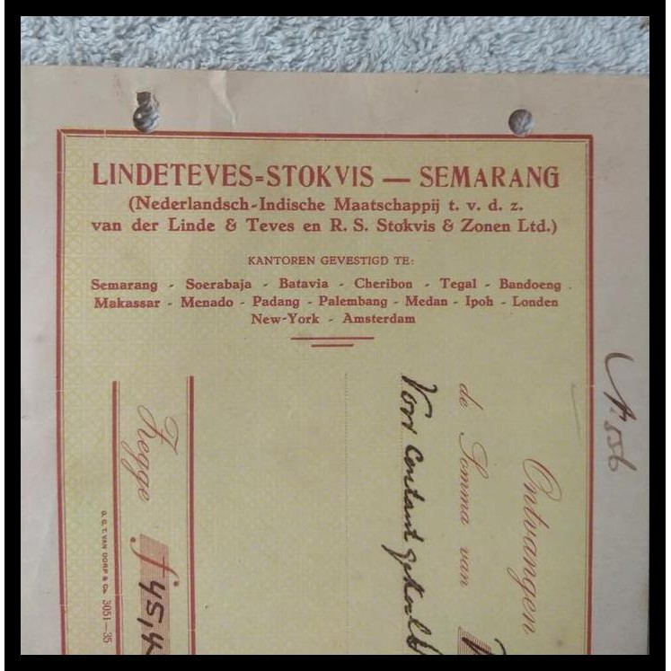

GRATIS ONGKIR KWITANSI LINDETEVES STOKVIS 1935 !