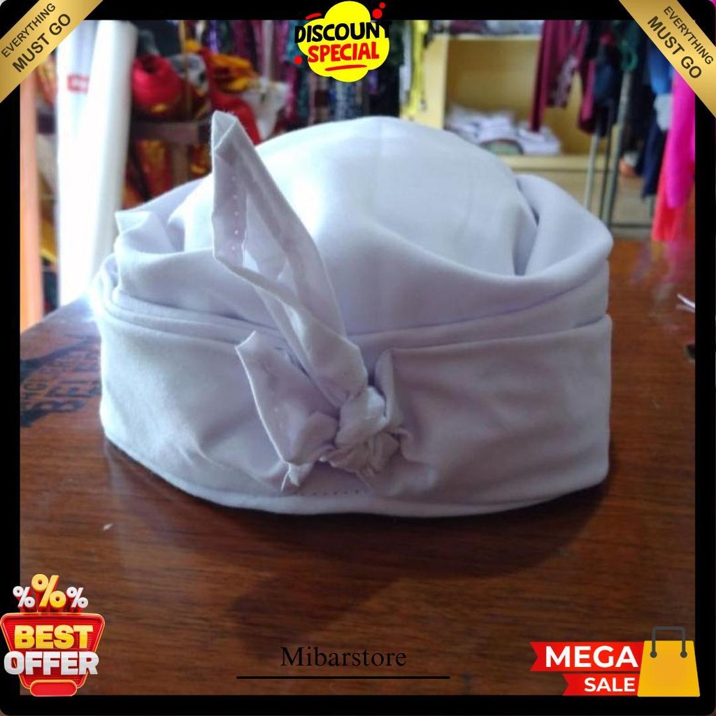 Udeng Blangkon Putih Katun Untuk Mangku, Penyarikan, Jero Murah Cod