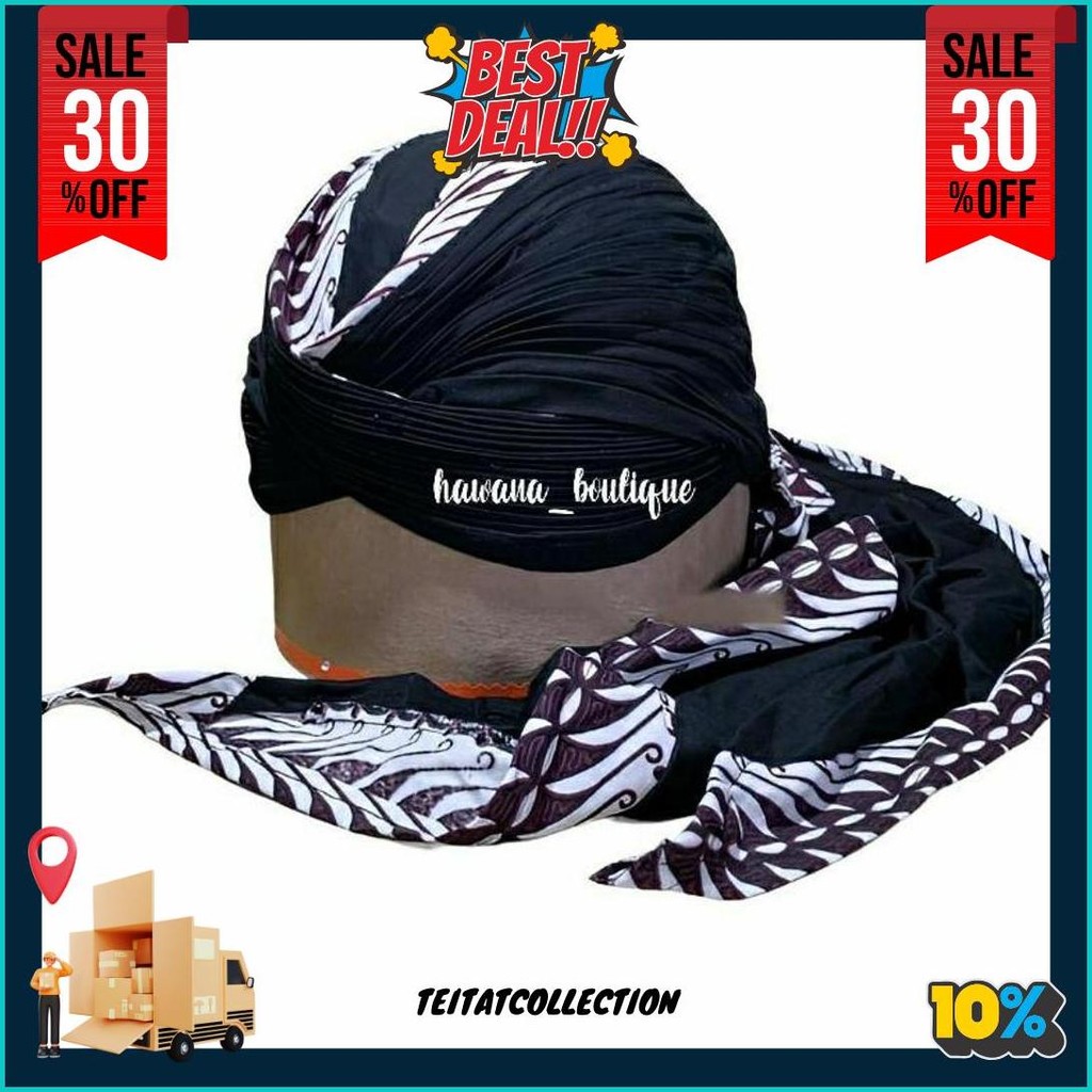 Blangkon Jogja Lipat Motif Samurai Putih Ekor Sliwir Batik || Blangkon Jawa || Blangkon Dewasa || Bl