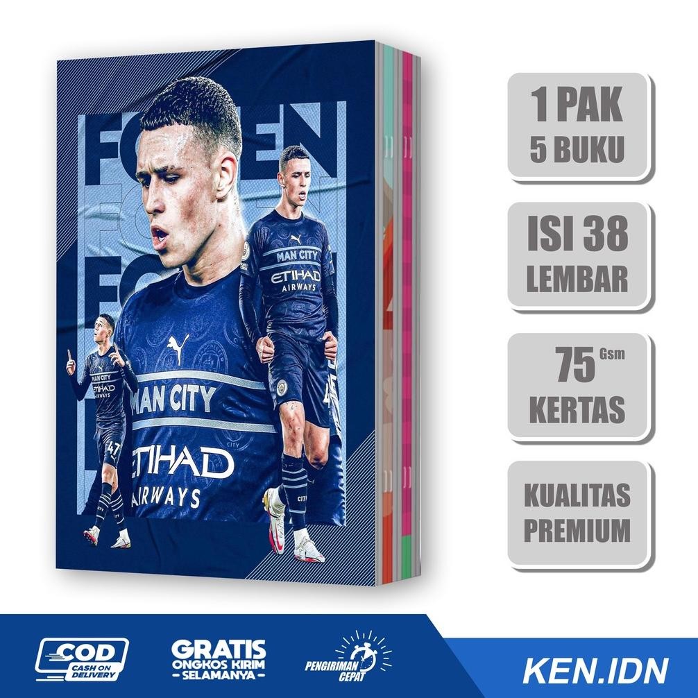 

KEN.IND - BUKU TULIS SEKOLAH CUSTOM SEPAK BOLA PHIL FODEN BERGARIS 38 LEMBAR 1 PAK ISI 5 BUKU/ BUKU TULIS ANIME/ BUKU AESTHETIC/ BUKU CATATAN