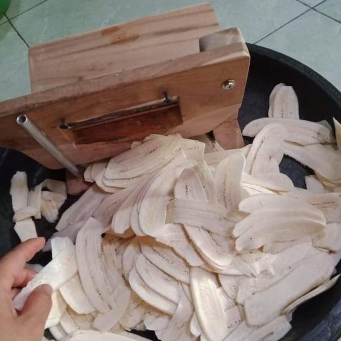 pengiris keripik manual kayu jati / pemotong keripik singkong , pisang Kitchenware Alat terlaris