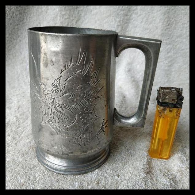 DISKON PAJANGAN MUG TIMAH UKIR NAGA 