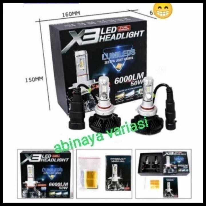 TERMURAH LAMPU LED DEPAN MOBIL BRV X3 H11 H4 