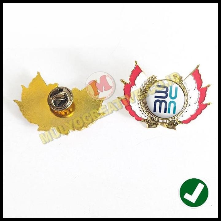 TERMURAH PIN LOGO PIN KEMENTERIAN BUMN MODEL BENDERA BROS LOGO BAHAN LOGAM 