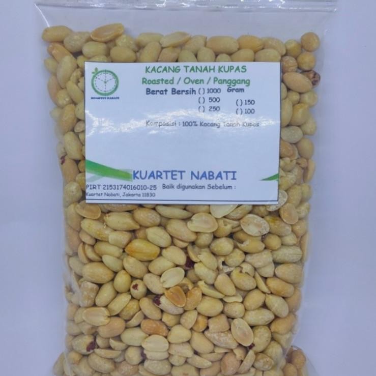 

1Gr Roasted Kacang Tanah Kupas Ukuran Sedang Rasa Oven Panggang Vegan