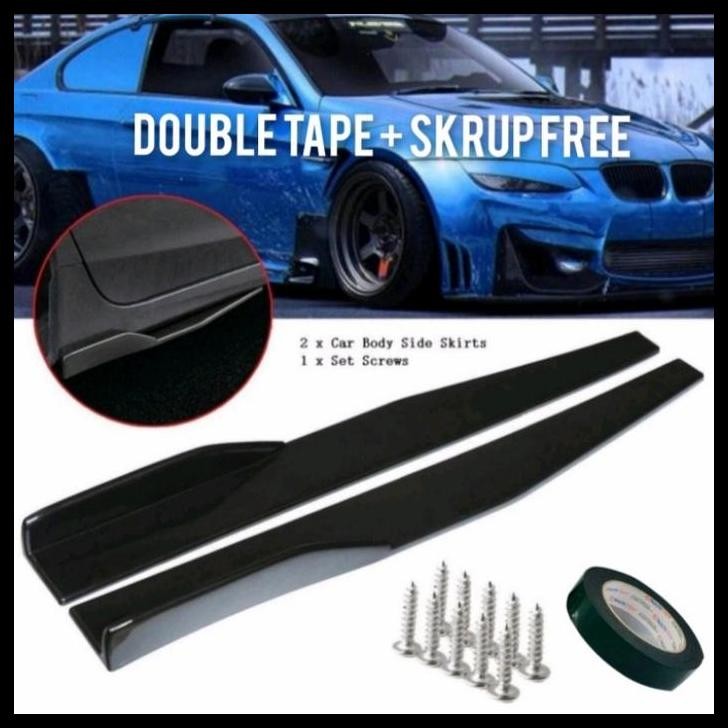 TERBARU SIDE SKIRT WINGLET SAMPING MOBIL VIOS GEN 3 HITAM GLOSSY 
