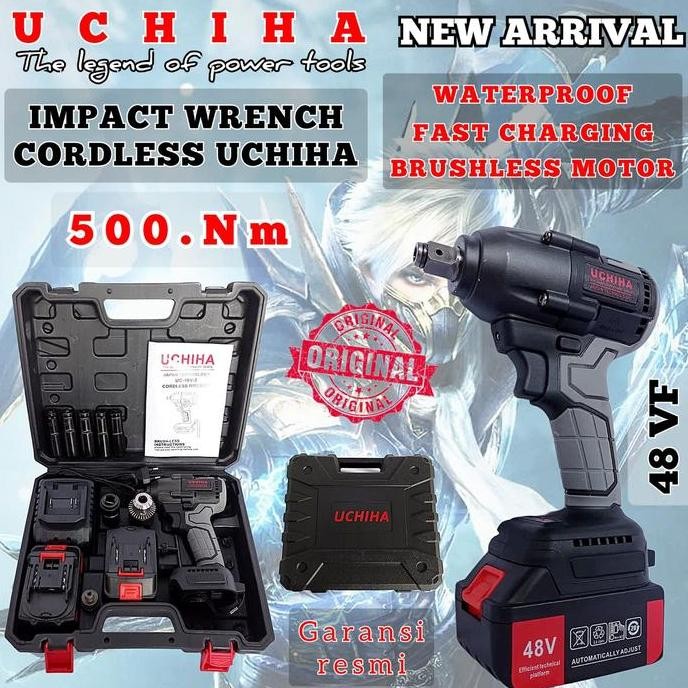 Impact Wrench Cordless Type 48Vf Double Baterai Uchiha Japan New Ori