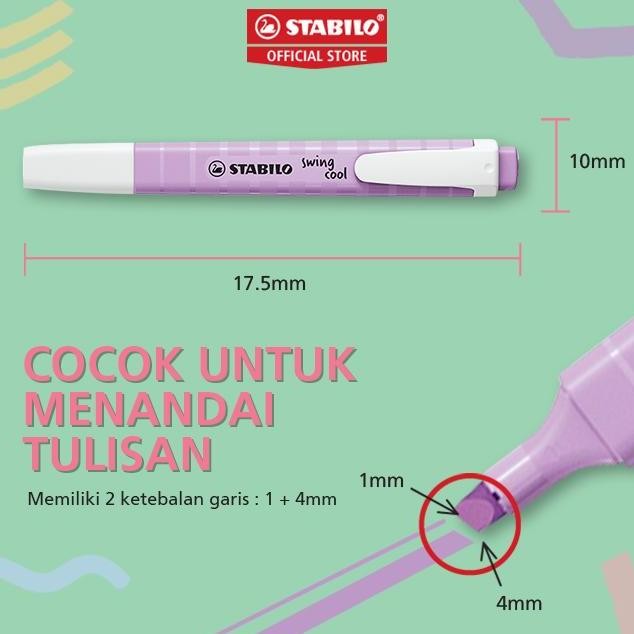 

STABILO swing cool Pastel Highlighter Pen Marker Spidol Warna Warni Stationery Set Alat Tulis (Set Packing)