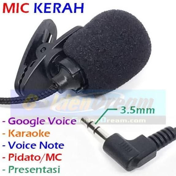 ><><><] Mic Kerah Kabel Collar Microphone + Clip Jepit Google Voice Laptop MC