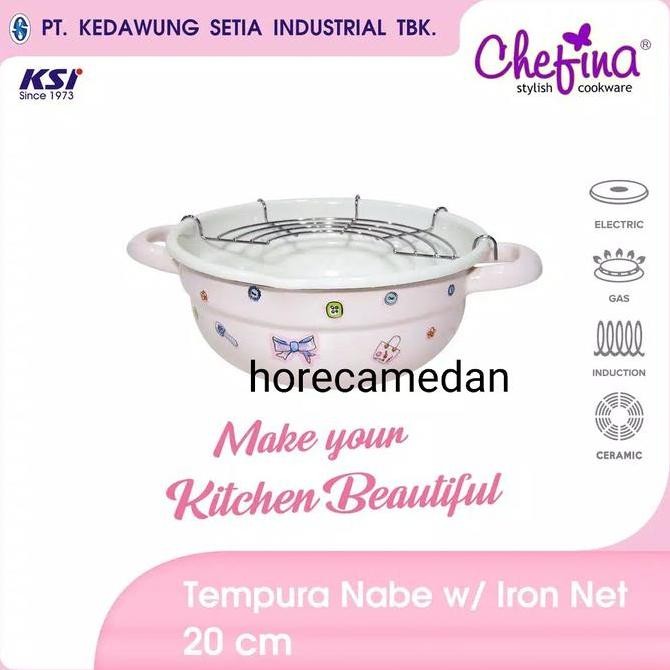 Ready oke] Panci tempura nabe enamel chefina bitk beauty in the kitchen 20cm