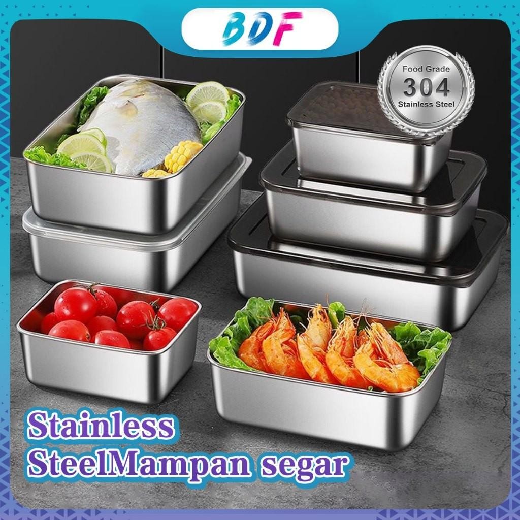 Food Box Stainless 304 Tempat Wadah Makanan Kontainer Makanan Sayuran Tempat Sayur Stainless Kotak S