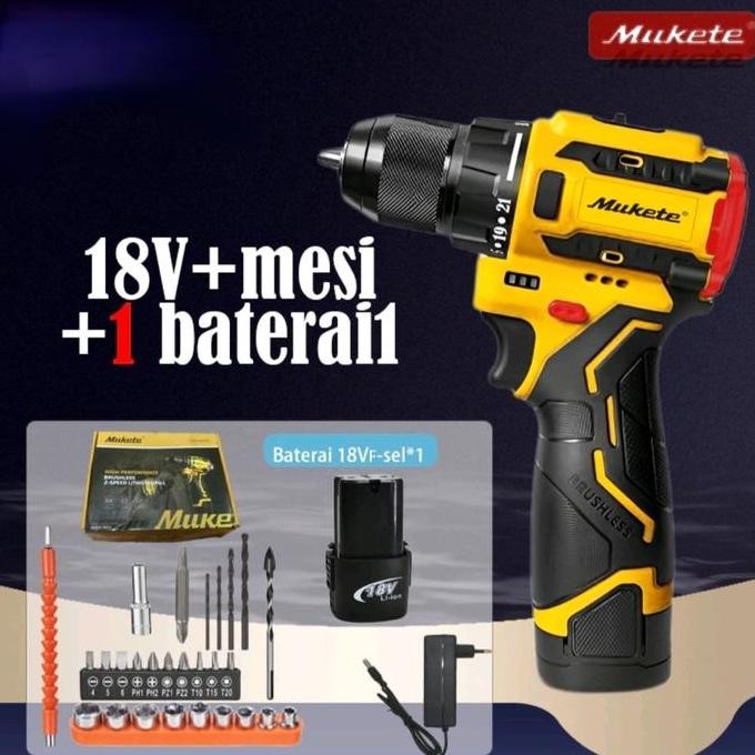 Mukete Bor Cordless Brushless 18V