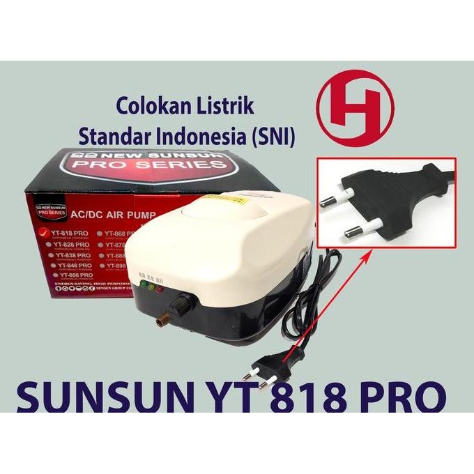 YT 818 AERATOR POMPA UDARA AC DC AQUARIUM KOLAM IKAN KOI